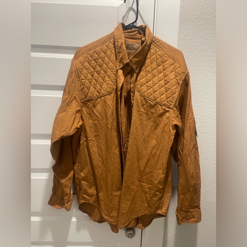 King Ranch Quilted cotton western men Shooting shirt Sz 2X